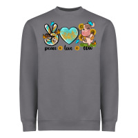 Storm peace love cute cow Heavyweight Sweatshirt - NancyCooperArtShop