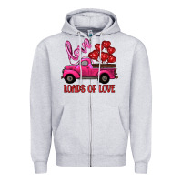 Valentine's Day Loads Of Love Turck With Balloons Zipper Hoodie | Teevron