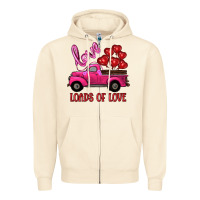Sandshell valentine's day loads of love turck with balloons Zipper Hoodie - RanaPortraitStore