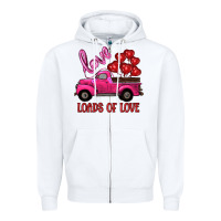White valentine's day loads of love turck with balloons Zipper Hoodie - RanaPortraitStore