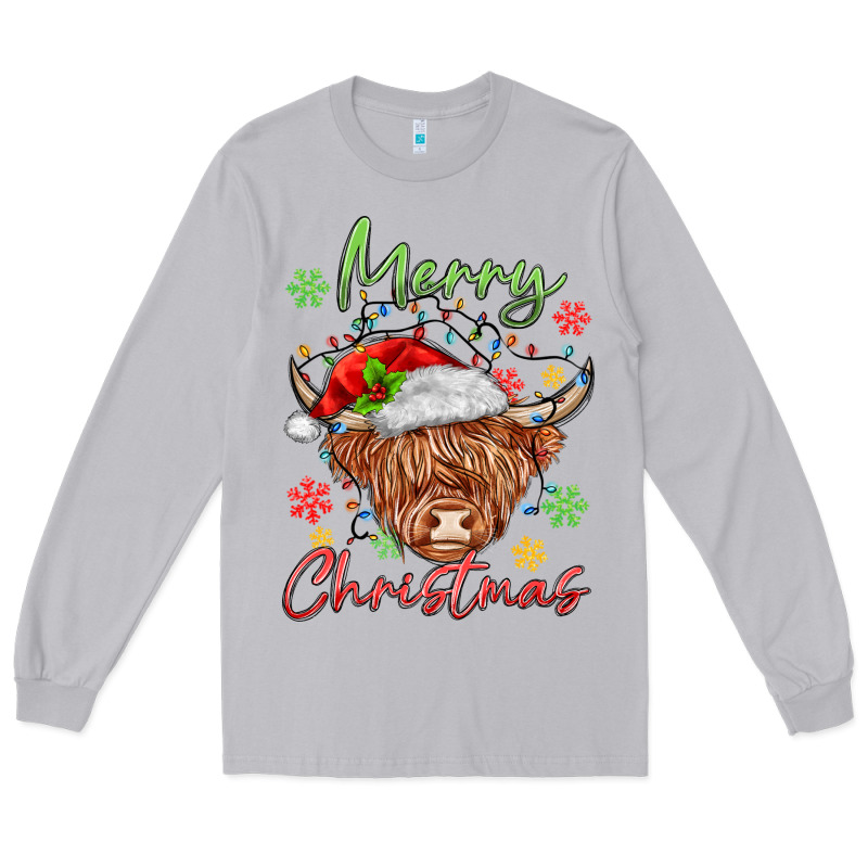 Merry Christmas Cow Long Sleeve Tee by MaliasSmallBusiness | Teevron