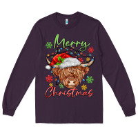 Plum merry christmas cow Long Sleeve Tee - MaliasSmallBusiness
