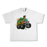 Lunar Rock monster truck and t rex dinosaur Urban Heavy Tee - MaliasSmallBusiness