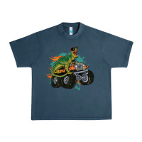 Midnight Navy monster truck and t rex dinosaur Urban Heavy Tee - MaliasSmallBusiness