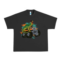 Pigment Black monster truck and t rex dinosaur Urban Heavy Tee - MaliasSmallBusiness