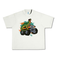 Pistachio monster truck and t rex dinosaur Urban Heavy Tee - MaliasSmallBusiness