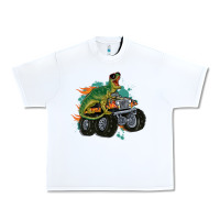 White monster truck and t rex dinosaur Urban Heavy Tee - MaliasSmallBusiness