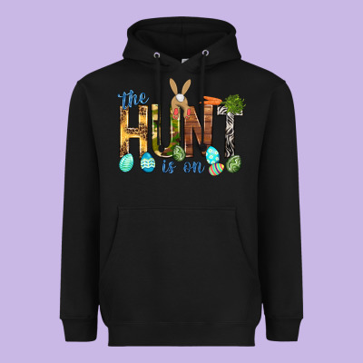 The Hunt Is On With Eggs Easter Day Heavyweight Hoodie Designed By Howdyjamesfarm