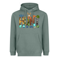 Sage The hunt is on with eggs Easter Day Heavyweight Hoodie - HowdyJamesFarm