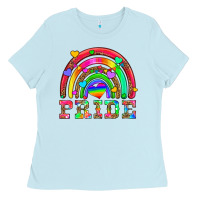 Baby Blue lgbtq pride and rainbow Ladies Tee - HRA Design Shop