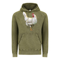Vintage Olive leghorn chicken Vintage Hoodie - LillyAllenDesigns