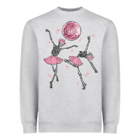 Heather Grey skeleton ballerina Heavyweight Sweatshirt - MaliasSmallBusiness
