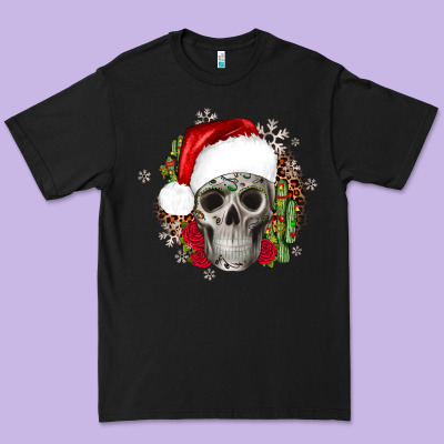 Skull Christmas Cactus Premium Tee Designed By Jahusdesignshop