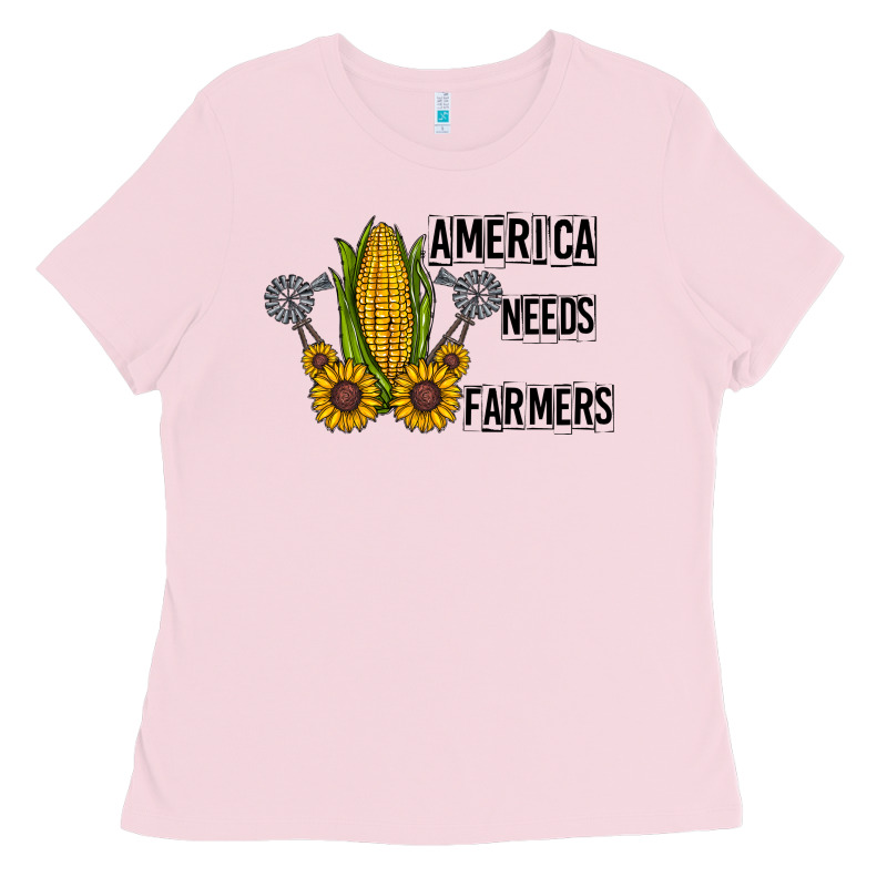 America Needs Farmers Ladies Tee by CowhideDigitalArt | Teevron