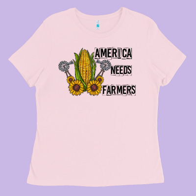 America Needs Farmers Ladies Tee Designed By Cowhidedigitalart