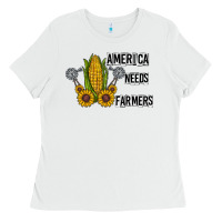 White america needs farmers Ladies Tee - CowhideDigitalArt