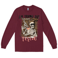 Burgundy im trying but tired Long Sleeve Tee - MaliasSmallBusiness