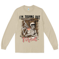 Mushroom im trying but tired Long Sleeve Tee - MaliasSmallBusiness