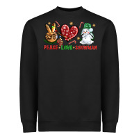 Black peace love snowman Heavyweight Sweatshirt - NancyCooperArtShop