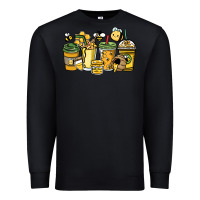 Black Honey bee coffee cups Premium Sweatshirt - HowdyJamesFarm