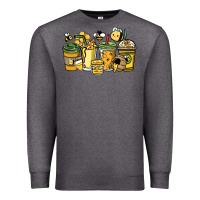 Charcoal Heather Honey bee coffee cups Premium Sweatshirt - HowdyJamesFarm