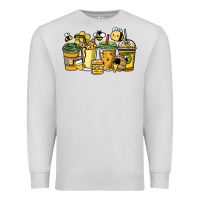 Dove Grey Honey bee coffee cups Premium Sweatshirt - HowdyJamesFarm