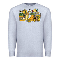 Heather Grey Honey bee coffee cups Premium Sweatshirt - HowdyJamesFarm