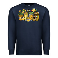 Navy Honey bee coffee cups Premium Sweatshirt - HowdyJamesFarm