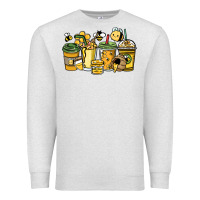 Oatmeal Heather Honey bee coffee cups Premium Sweatshirt - HowdyJamesFarm