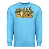 Ocean Blue Honey bee coffee cups Premium Sweatshirt - HowdyJamesFarm