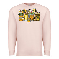 Pale Pink Honey bee coffee cups Premium Sweatshirt - HowdyJamesFarm