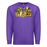Purple Honey bee coffee cups Premium Sweatshirt - HowdyJamesFarm