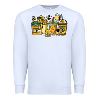 White Honey bee coffee cups Premium Sweatshirt - HowdyJamesFarm