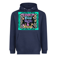 Navy fueled by ıced coffee and anxiety Heavyweight Hoodie - TumblerDesignByShophia