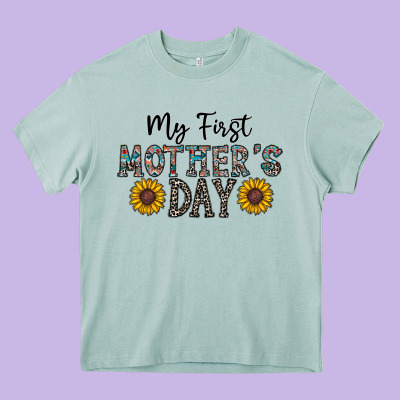 My First Mother's Day Heavy Core Tee Designed By Cowhidedigitalart
