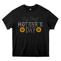 Black my first mother's day Heavy Core Tee - CowhideDigitalArt