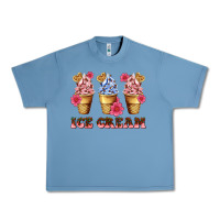 Pebble Blue floral ice cream Urban Heavy Tee - AdoDesignShop