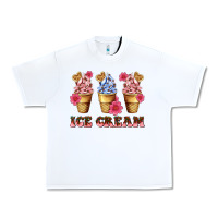 White floral ice cream Urban Heavy Tee - AdoDesignShop
