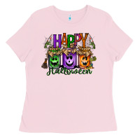 Bubblegum Pink happy halloween jar Ladies Tee - RacoonDesign