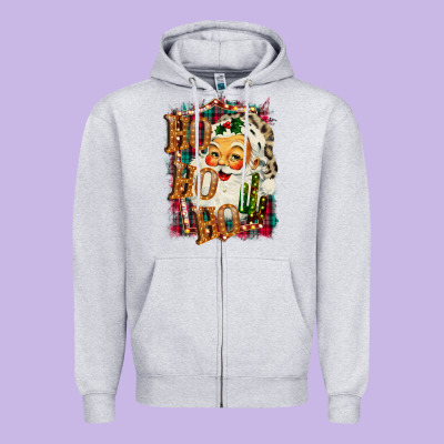 Ho Ho Ho Santa Zipper Hoodie Designed By Bettercallsaul