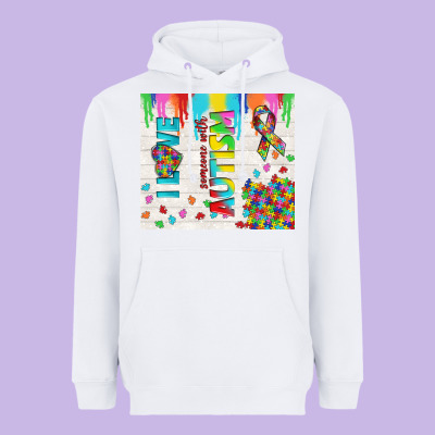 I Love Someone With Autism Heavyweight Hoodie Designed By Tumblerdesignbyshophia