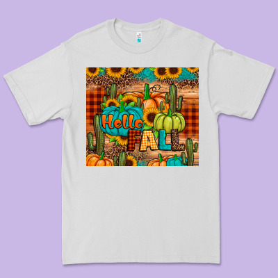 Hello Fall Pumpkin Premium Tee Designed By Jahusdesignshop