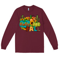 Burgundy hello fall Long Sleeve Tee - JahusDesignShop