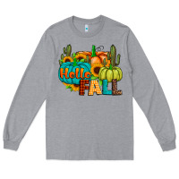 Heather Grey hello fall Long Sleeve Tee - JahusDesignShop