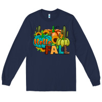 Navy hello fall Long Sleeve Tee - JahusDesignShop