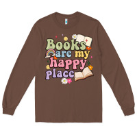 Chestnut books are my happy place Long Sleeve Tee - MaliasSmallBusiness