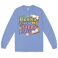 Colony Blue books are my happy place Long Sleeve Tee - MaliasSmallBusiness