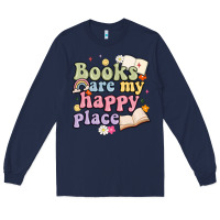 Navy books are my happy place Long Sleeve Tee - MaliasSmallBusiness