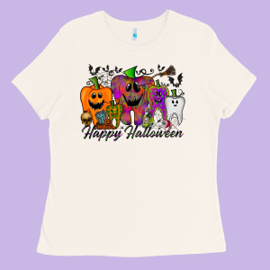 Happy Halloween Tooth Ladies Tee Designed By Racoondesign