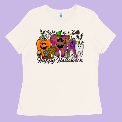 Happy Halloween Tooth Ladies Tee Designed By Racoondesign